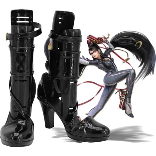 Bayonetta Cosplay Boots High Heel Black Shoes Custom Made