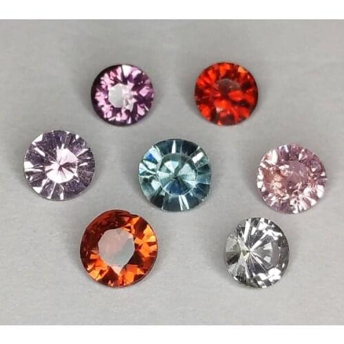 Round cut colored spinel 3.4-4.1mm 1ct