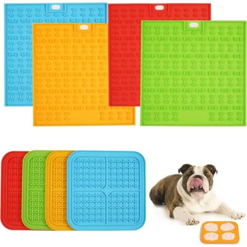 Silicone Dog Feeding Lick Mat Cat Feeder Licking Pad For Dogs Cats Lickimat Dog Bath Buddy Slow Feeder Food Cats Lick Pad