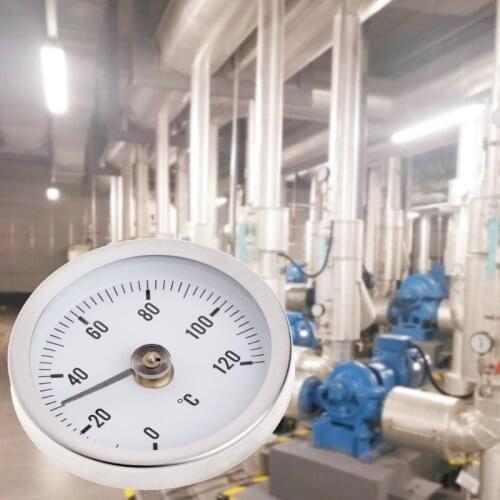 Pipe Clip-On Dial Thermometer Temperature Bimetal Temp Gauge & Spring 63mm 120