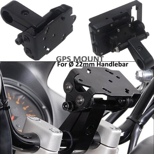 Universal For Ø 22mm Handlebar NEW GPS Mount Motorcycle Accessories Black Phone Bracket Holder