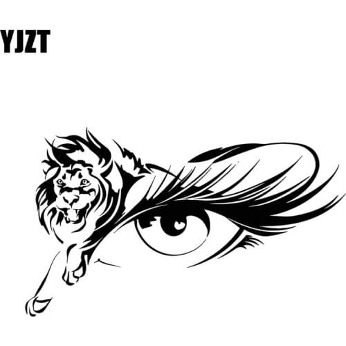 YJZT 17*10CM Roaring Tiger With Eye Vinyl Decal Car Sticker Fashion Silhoutte Design Cool Style Black/Silver C20-1028