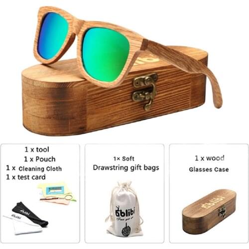 2019 Handmade Vintage Wood Sunglasses,Bamboo Wooden Polarized Sunglasses for Women,Green gafas de sol mujer