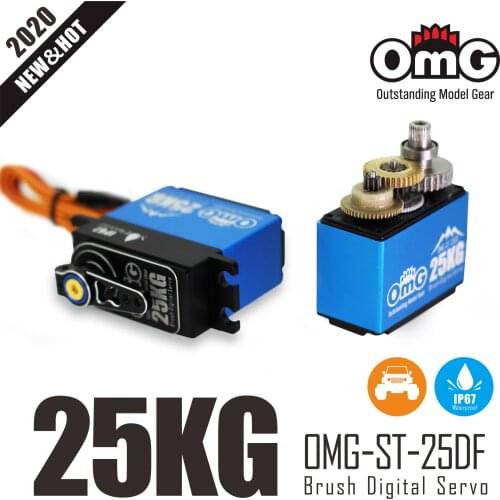 OmG 25KG Waterproof CNC Full Metal Strong Magnetic Motor High Voltage Servo for 1:10 RC Crawler