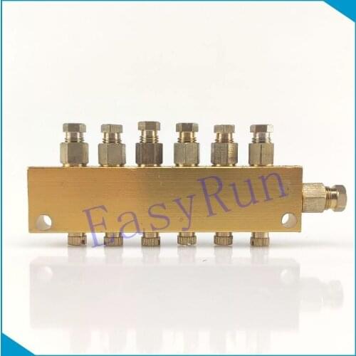 Air Pneumatic Brass Adjustable 6 Ways Oil Distributor Regulating