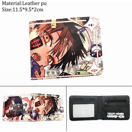 Japan Anime Toilet-bound Hanako-Kun PU Wallet Card Layers Short Bifold Print Cartoon Boys Girls Unisex Coin Pocket Holder Purse