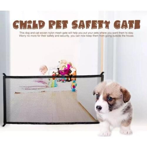 Pet Dog Fence Gate Safe Guard Safety Enclosure Dog Fences Dog Gate The Ingenious Mesh Magic Pet Gate Pet supplies Dropshipping