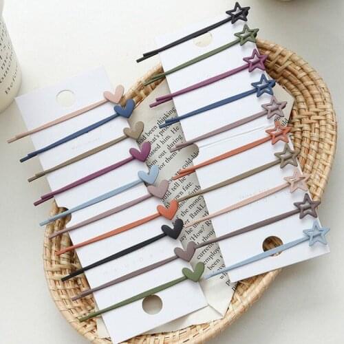 10pcs/set Stars Love Pattern Morandi Color Hair Clips For Women Girls Candy Hairpins Barrettes Hair Accessories Set
