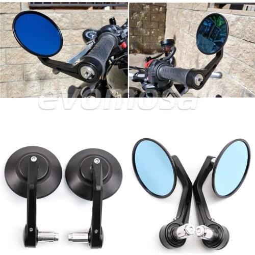 Motorcycle Handlebar Bar End Mirrors Rearview Mirror Universal 7/8" Handle Round for Suzuki Honda Kawasaki Scooters DUCATI April