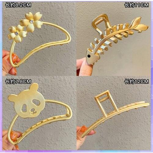 Women Barrettes Metal Hair Claws Hair Accessories Hairclips Hairpins Geometric Hairgrip Headwear Girls Ornaments Crab Bands