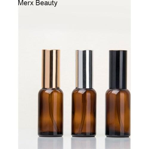 10-100ml 1 Ctn Gold Silver Black Spray Emulsion Head Tan Glass Dropper Essential Oil Bottles Cosmetics Container Travel
