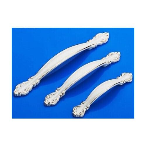 10PCS Free Shipping European Wardrobe Drawer Zinc Alloy Handles Modern Dresser Knobs Cupboard Cabinet Furniture White Pulls 96mm