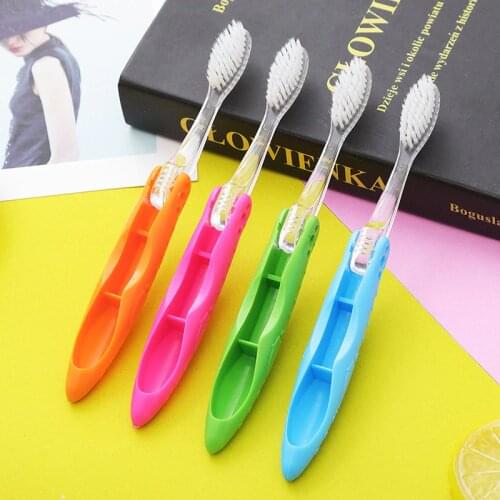 100pcs Colourful Modern Mini Design Foldable Portable Folding Soft Toothbrush Tooth Brush Camping Hiking Easy To Carry F2569