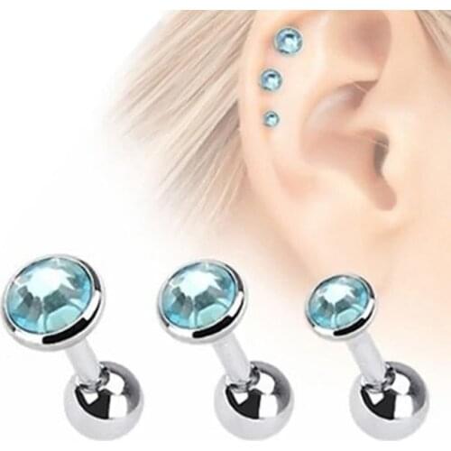 3pcs/Lot Fashion Ear Piercing Lip Body Helix Tragus Lobe Barbell Bar Earrings Ear Studs Piercing 3mm&4mm&5mm TT@88