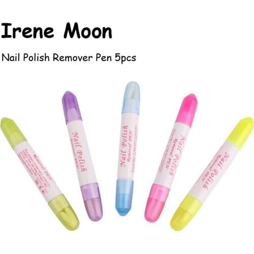 5pcs Nail Art Gel Nail Polish Remover Pen Corrector Remover Pens + 15 Replacement Tips Nail Art Tools UV Gel Polish Remover Tool