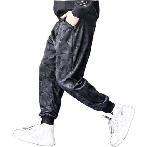 2021 Casual Pants Mens Loose Spring/Summer Trace Pants Bunched Leg Camouflage Cargo Long Pants 5XL