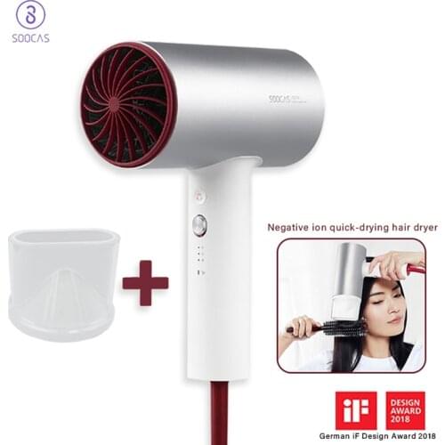 Xiaomi Hair Dryer SOOCAS H3S Anion hair dryer Aluminum Alloy Body 1800W Dryer Hair Air Outlet Innovative Diversion Design