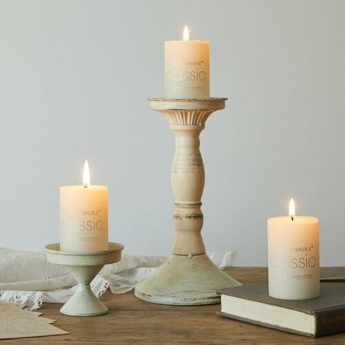 French Retro White Iron Candlestick Vintage Candle Stick Rack Home Decoration Wedding Party Candle Holder Photography Props