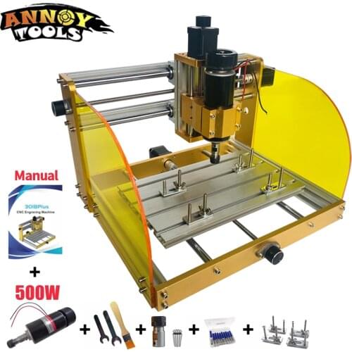 CNC 3018plus 500W support Nema17/23 Stepper 52mm Spindle CNC Wood Router,Pcb Milling Machine,Craved On Metal