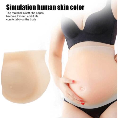 Artificial Fake Pregnancy Belly Realistic Silicone Pregnant Belly Tummy with Belt for Shemale Cosplay Crossdresser Actor Props