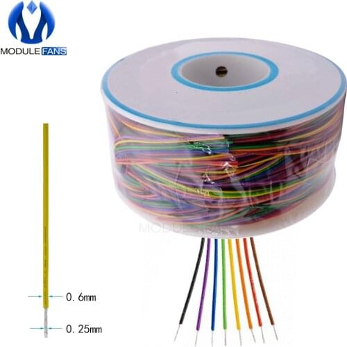 250M 30 AWG 8-Wire 0.25mm B-30-1000 UL1423 Colored Insulation Cable Copper Core Test Wrapping Wire Tinned Copper Solid Wire Line