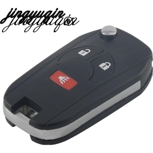 Jingyuqin 10pcs/lot 3 Button Flip Folding Remote Car Key Fob Cover Case For Nissan Cube Juke Key Shell 2+1 Panic