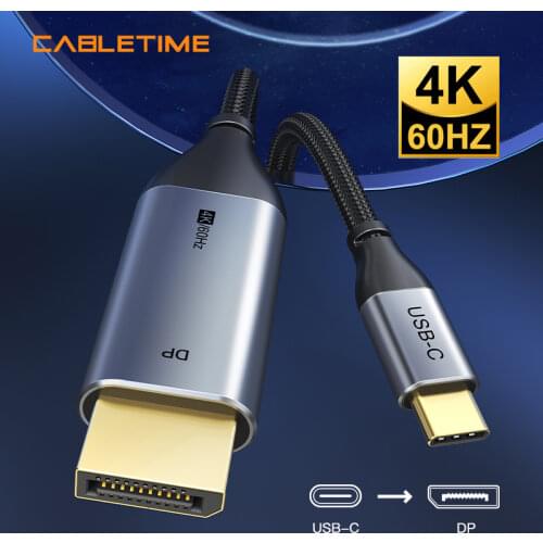 Cabletime USB C To Displayport Thunderbolt 3 Cable Type C Display Port 4K 60Hz Adapter USB Type C To Display Port Cable N3082