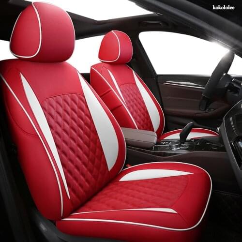 KOKOLOLEE Custom Leather car seat cover For Ford Fiesta Mondeo Fusion Focus Escort S-MAX Edge Kuga Taurus Automobiles Seat Cover