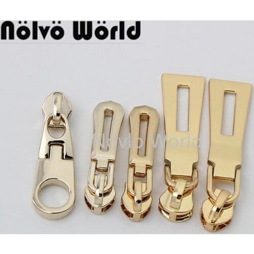 Nolvo World 5-20-100pieces 16*63mm 3 colors 5# metal zip puller 5# Nylon coil teeth zipper puller slider bag accessories