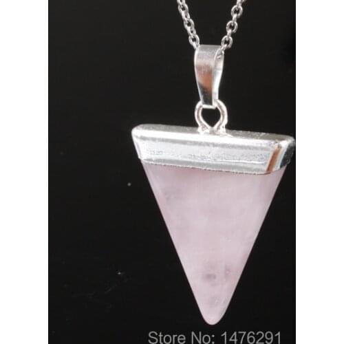 Fashion Jewelry Stone Pendant Quartz Triangle Pendant 1PCS