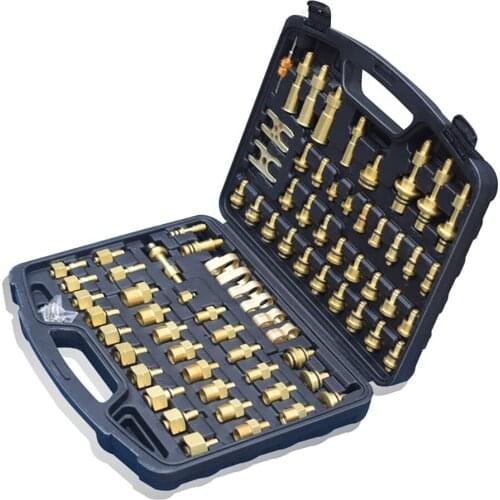 77Pcs Pure Copper Automotive Air Leak Detection Tool Set Air Conditioning Leak Test Kit Eurasian Version