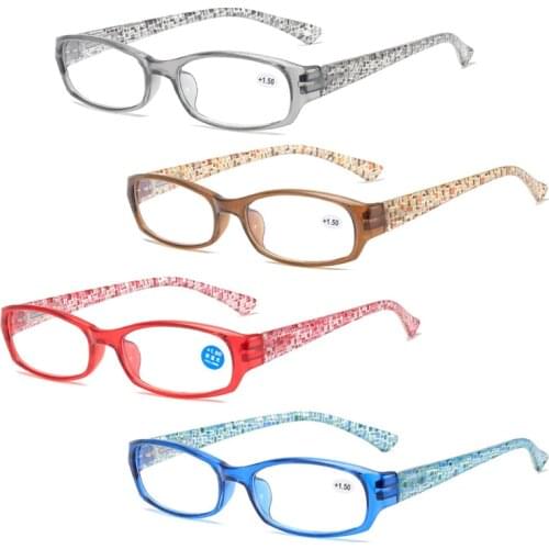 Womens Fashion Printing Reading Glasses Ultralight Anti-blue Light Presbyopia Eyeglasses Diopter +1.0 +1.5 +2.0 2.5 3.0 3.5 4.0