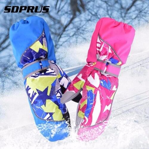 Gloves Boy Girl Windproof Warm Thickening Children Mittens Ski Gloves Snowboard Winter Gloves for Kids Stroller Accessories