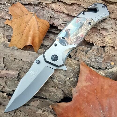 Outdoor Tactical Camping Hunting Survival Pocket Quick Folding Knife 57HRC Climbing Knives with Box Parcel Fold Pare Blade Camp