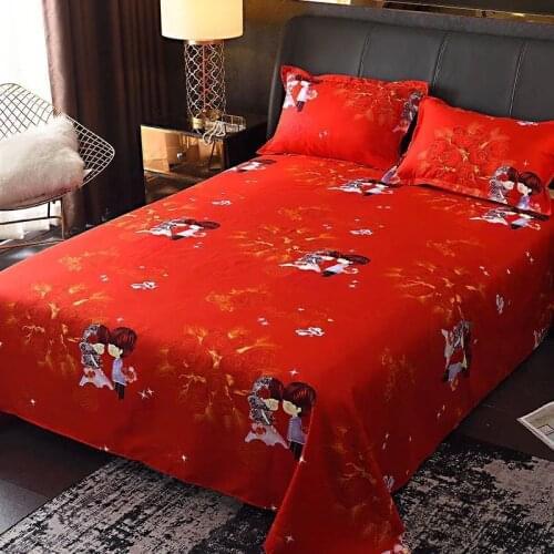 2020 Band Bed Sheet Cartoon 1PCS Bed Sheets Soft Cotton For King/Queen Size Single Home 1.5M/1.8M Bed Bedding Cover Flat Sheet