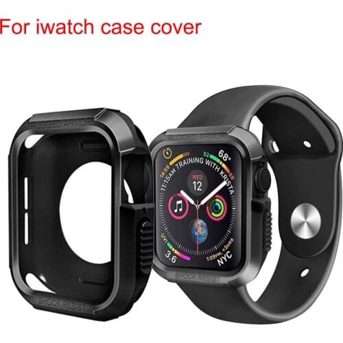 Rubber TPU Case Cover for Apple Watch 4 3 2 1 40MM 44MM Rugged Armor Protective TPU Cover Protector For IWatch Shell Cover