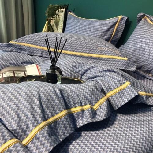 Luxury Double Bed Linen Set Pure Cotton Super Large Comfortable Bedroom Bedding Modern European Style Duvet Cover 4-piece Set