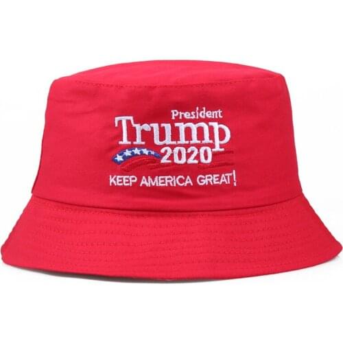Fisherman Cap 2020 Trump Bucket Hat Spring Summer Womens And Mens Outdoor Sun Shade Caps Cotton Solid Color Bucket Hats TG0245