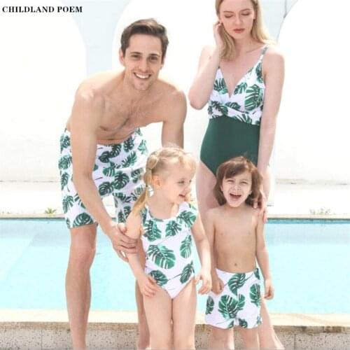 Family Matching Swimsuits Floral Print Family Look Mother And Daughter Swimwear Bathing Suit Father Son Swimming Shorts Outfits