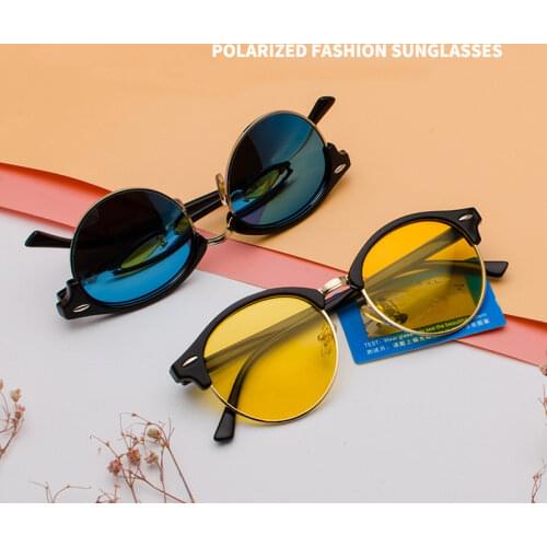 2021 Round Man and Woman polarized sunglasses Retro Mens Sunglasses Outdoor Driving UV400 Mirror