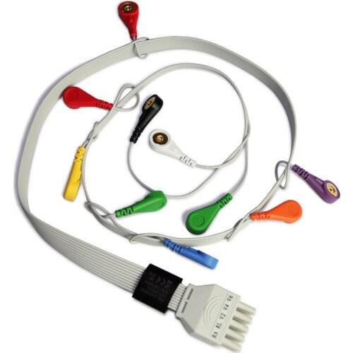 Compatible New CONTEC TLC5000 Holter cable 10leads IEC/AHA Snap Holter recorder ECG cable