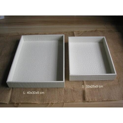 Modern Wood Leather Tray Food Serving Makeup Storage Fruit Plate Photo Props Candy Snacks Containers Storage Trays Box Dish 408