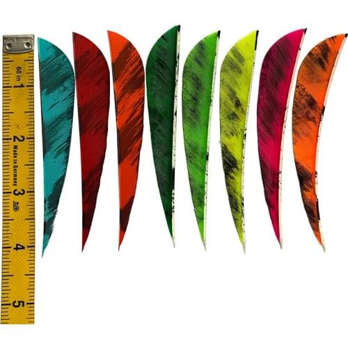 50 Pcs Hi-Q 4-Inch Archery Feather Arrow Pieces Natural Turkey Carving DIY Tools Hunting Shooting Accessories Water Drop Type