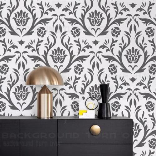 50cm 70cm Stencil Stencils For Walls Large Paint Big Decor Template Damask Luxury Retro Vintage Flourish Rococo Baroque S037