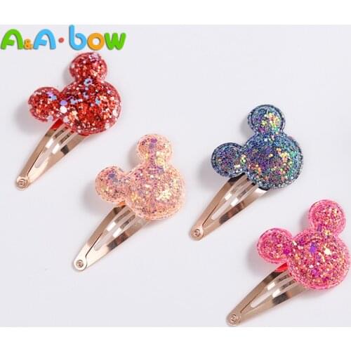 6pcs/lot Cartoon Barrettes Mouse Baby Hair Clips for Children Headwears 6cm Girl Hairpins for Baby Hair Accessories