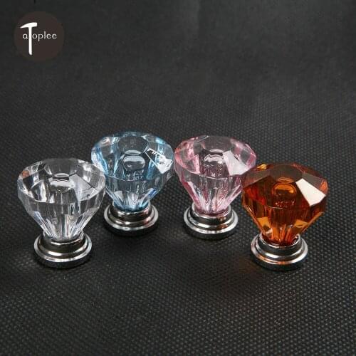 1PCS White Blue Crystal Transparent Cabinet Knobs&Handle Modern Door Handle Acrylic Drawer Furniture Handles