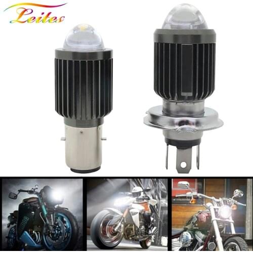 1pcs Motorcycle LED Headlight Bulbs H6 BA20D H4 LED Hi Lo beam White and yellow Double color Bulbs 3000k 6500k 12V-80V