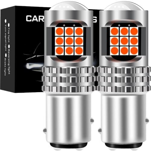 2pcs 1200LM BA15S 1156 P21W LED Bulb Car Reverse Lights 7443 W21/5W 7440 WY21W 1157 BAY15D 3157 LED Turn Signal Brake Lights