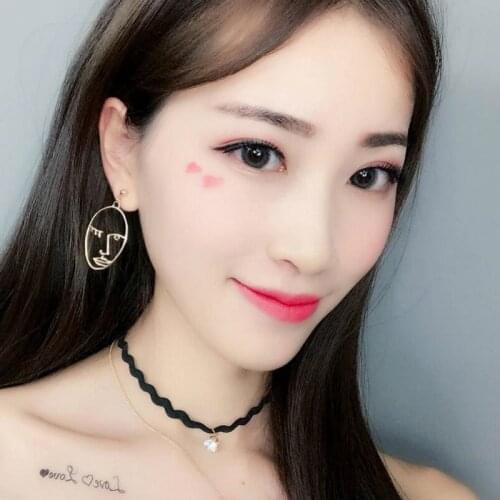 2018 New Korean Fashion Jewelry Earrings Face Hollow Earrings Face Oval Earrings Earrings For Women Oorbellen