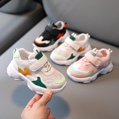 2021 Spring Autumn Baby Shoes First Walkers 1-6 Years Kid Toddler Boys Girls Sneakers Mesh Breathable Fashion Sports Shoes 21-30